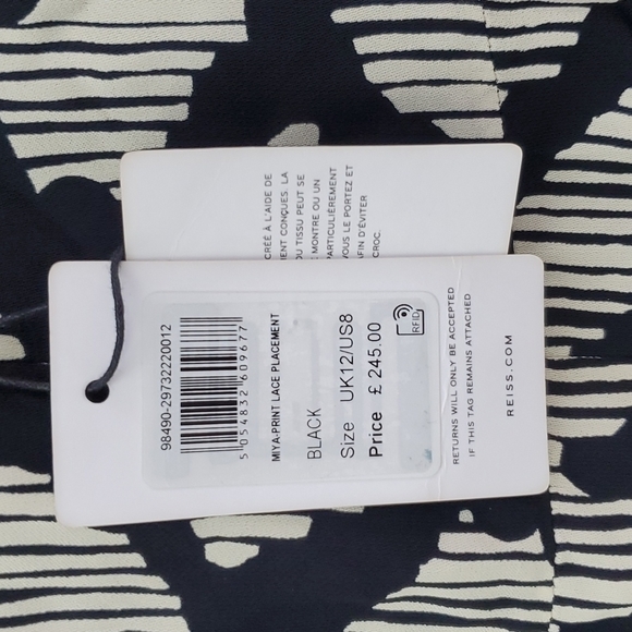 NEW Reiss Miya Abstract Ruched Long Sleeve Minidress 8 US - Picture 14 of 16